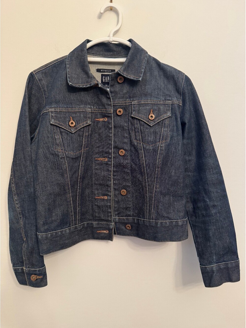 Vintage 2001 Y2k Women's GAP Stretch Denim Jacket XS Blue